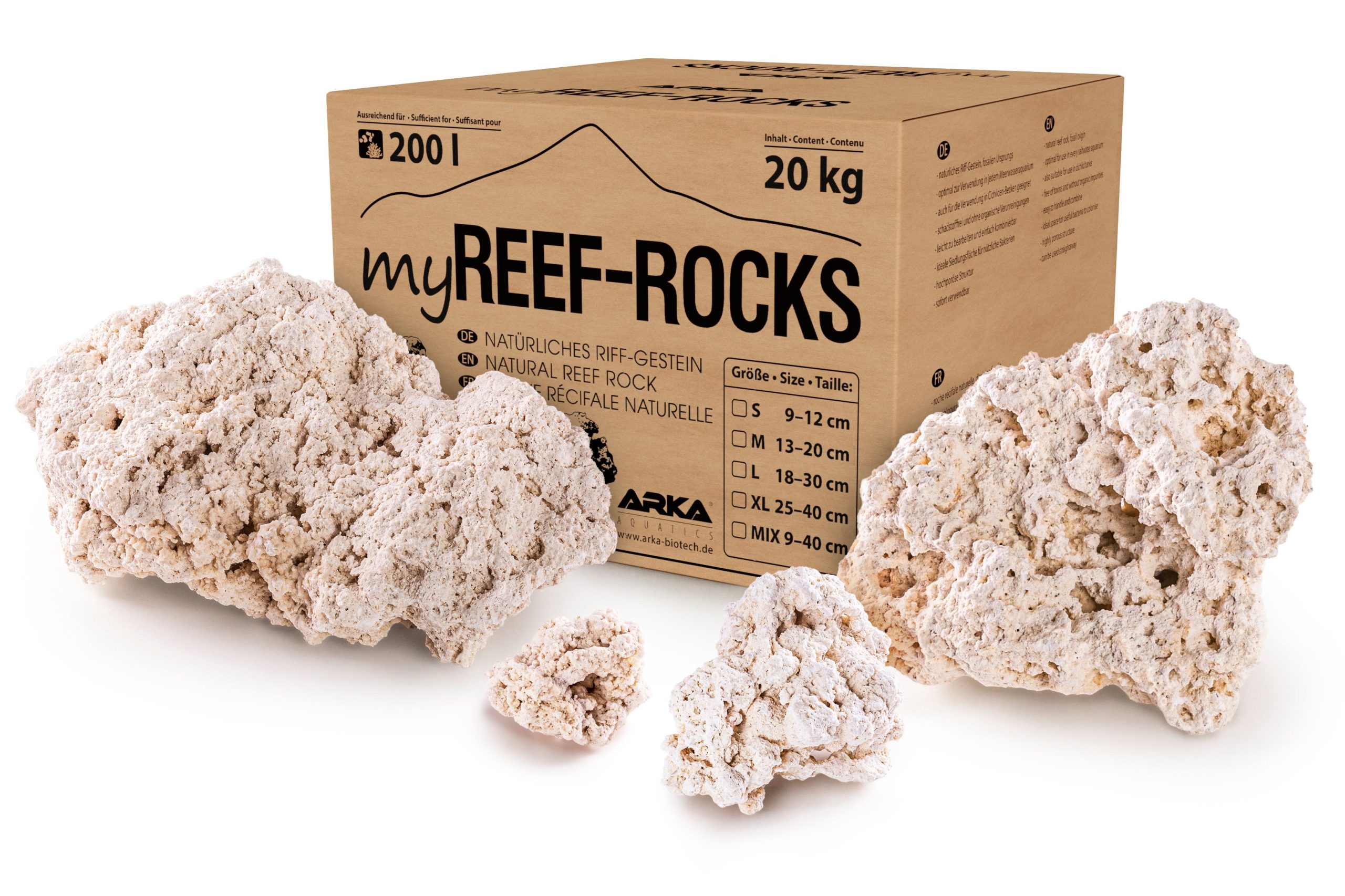 myReef-Rocks roche d'aragonite naturelle 25-40 cm, 20kg